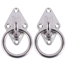 2X 80Mmx50Mm Mounting Hook For Wall Or Ceiling With Round Ring Stainless Steel - Bracket / Attachment