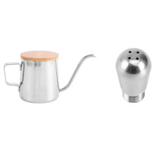 1 Pcs 250Ml Stainless Steel Teapot Drip Coffee Pot & 1 Pcs 4 Holes Coffee Machine Steam Nozzle
