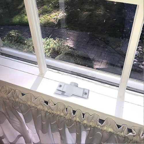 8-Pack White Window Sash Locks with Screws - 2-1/4' Mounting Hole Centers for Vertical Sliding Window 1