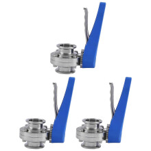 3X 1-1/2 Inch 38mm Sanitary 1.5 Inch Tri Clamp Butterfly Valve Squeeze Trigger for Homebrew Dairy Product