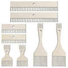 8pcs Wooden Weaving Loom Comb Kit for Blanket Making,Wood Tapestry Beater Comb for Knitting Handcraft Tapestry Rug