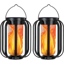 Solar Lantern Outdoor Lights, 2 Pc Lanterns for Outside, Solar Powered Outdoor Lights for Yard Garden Patio Table Decor