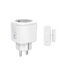 Smart Socket Outlet 16A and Door/Window Sensor Wireles Remote Control Anti-Theft Alarms Socket WiFi Timer Socket EU Plug