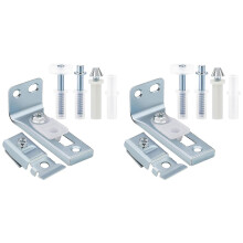 2 Set Bifold Door Hardware Repair Kit - Includes Top and Bottom Brackets, Pivots, and Guide Wheel for Sliding Closet