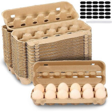 25-Pack Empty Egg Cartons 12 Count,Natural Paper Pulp Egg Cartons Bulk for Eggs Storage for Farm, Kitchen, Organizing