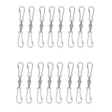 16 Pack Spinning Double Clip Swivel Hooks for Wind Spinners, Windsock, Bird Feeders, Wind Chimes Crystal Twisters Party