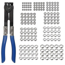 180PCS Single Ear Hose Clamps Stainless Steel 5.8-21mm Crimp Hose Clamp with Ear Clamp Plier Pincer Crimper Fitting Tool