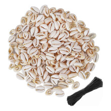 150Pcs Cowrie Shell Beads, White Natural Spiral Shell Bead for Jewelry Making, Summer Beach Cowrie Shells
