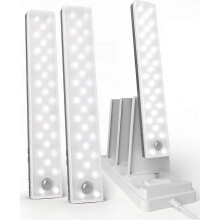 3-Pack Under Cabinet Lighting, Rechargeable Wireless Motion Sensor Lights, 3 Color Temps, Timer, for Kitchen, Closet