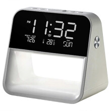 1pc Bedroom Bedside Lamp Clock, Made of ABS Material Suitable for Home/Office Holiday Atmosphere Decoration USB Plug