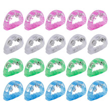 20 Pack Light Up LED Tambourine Glow in the Dark Handheld Percussion Musical for Wedding Dance Floor Props