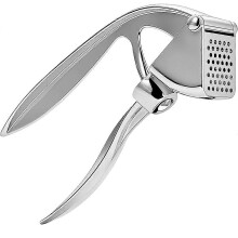 Garlic Press - Rustproof, Dishwasher Safe, Heavy-Duty Metal Mincer with Ergonomic Handle, Easy to Clean (Silver)