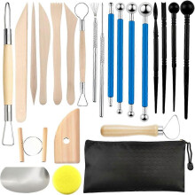 Basic Clay Pottery Carving Tools: 22Pcs Professional Sculpting Set for Home Use for Adult Beginners and Hobbyists