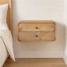 Brown 2-Drawer Floating Bedside Unit, 32*45*25cm
