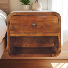 Solid Wood Mini Floating Bedside Table, 25*25*30cm