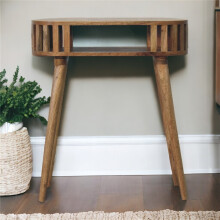 Ariella Solid Wood Console Table, Brown,30*80*70cm