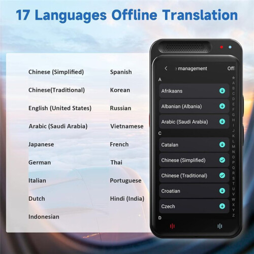 Dispositivo Tradutor de 138 Idiomas com Tradução Instantânea Bidirecional, Tela HD de 4,1 Polegadas, Modos Offline e Online 2
