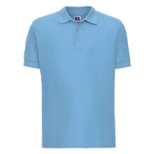 (L, Sky Blue) Russell Mens Ultimate Cotton Pique Polo Shirt