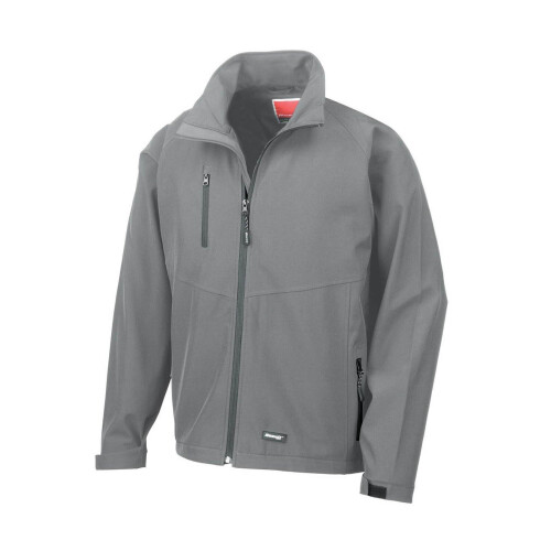 Result (2XL, Silver Grey) Result Mens 2 Layer Base Softshell Breathable Wind Resistant Jacket