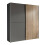 Berno Light Oak and Dark Grey 2 Door Wardrobe 5
