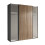 Berno Light Oak and Dark Grey 2 Door Wardrobe 7
