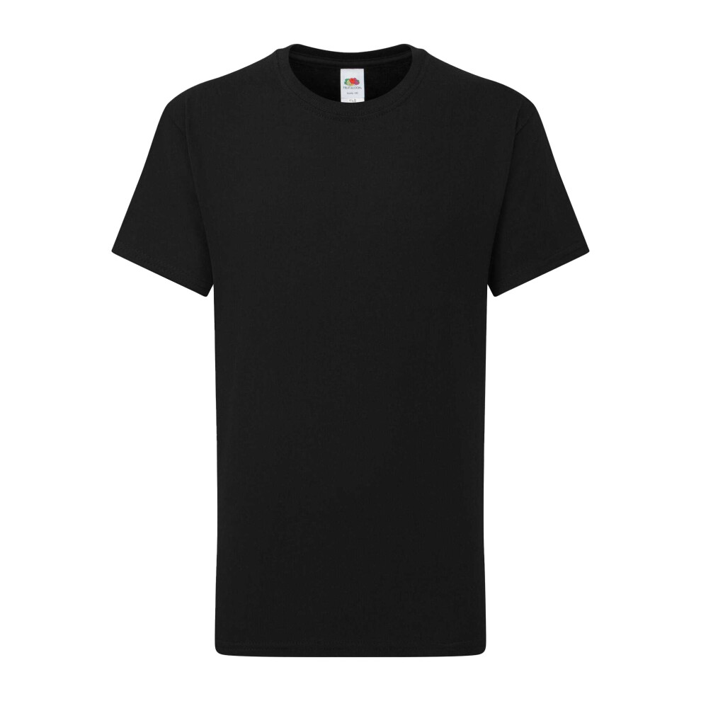 Fruit Of The Loom (5-6 Years, Black) Childrens/Kids Iconic 195 T-Shirt