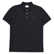 (M, True Navy) Farah Mens Cotton Short-Sleeved Polo Shirt