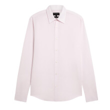 (M, Light Pink) Ted Baker Mens Linen Blend Regular Long-Sleeved Shirt
