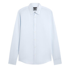 (M, Light Blue) Ted Baker Mens Linen Blend Regular Long-Sleeved Shirt