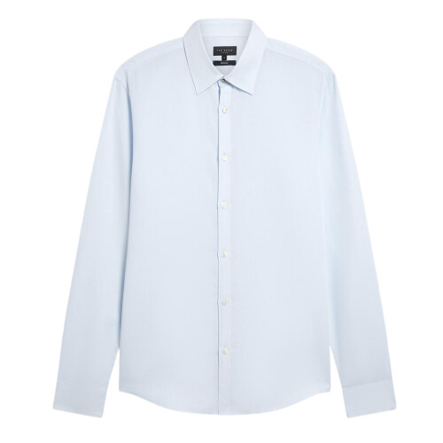 Ted Baker (M, Light Blue) Ted Baker Mens Linen Blend Regular Long-Sleeved Shirt