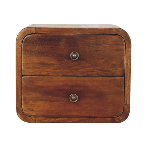 Dark Brown Floating Bedside Table, 25*25*30cm 1