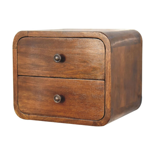 Dark Brown Floating Bedside Table, 25*25*30cm 2