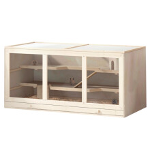 Wooden Hamster Cage with Open Top & Tray