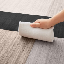 (6X9Rug (200x290cm), Milo Neutral) Printed Geometric Short Pile Rug with Rubber Backing - Non Slip Modern Area Carpet