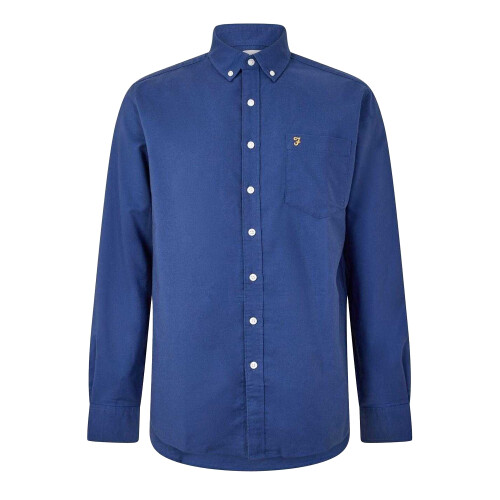 Farah (S, Mid Blue) Farah Mens Boxworth Regular Formal Shirt