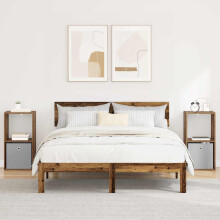 vidaXL Bedside Table 2 pcs Old Wood 35 x 32 x 68.5 cm Engineered Wood