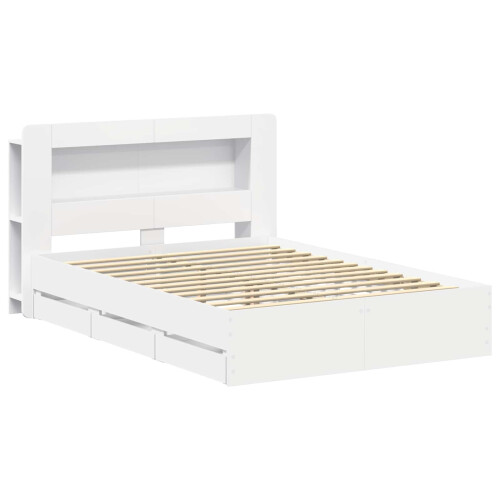 VidaXL vidaXL Bed Frame with Storage White 150 x 200 cm Engineered Wood 1