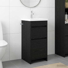 vidaXL Bathroom Vanity with Sink Black Oak 42 x 40 x 84.5 cm