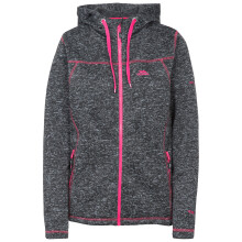 (20, Black Marl) Trespass Odelia Womens Full Zip Fleece Hood Jacket