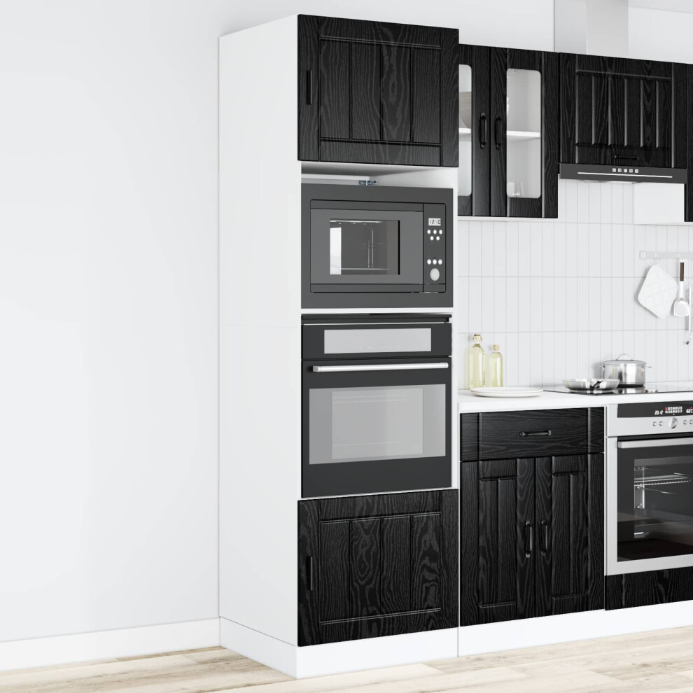 Vidaxl Oven Cabinet Porto Black Oak 60 X 57 X 207 Cm Engineered Wood