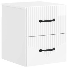 vidaXL Wall-Mounted Bedside Cabinet High Gloss White 34.5 x 33 x 40 cm