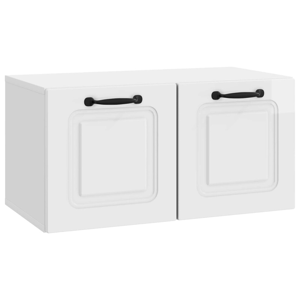Vidaxl Wall-Mounted Tv Cabinet High Gloss White 59.5 X 31 X 30 Cm