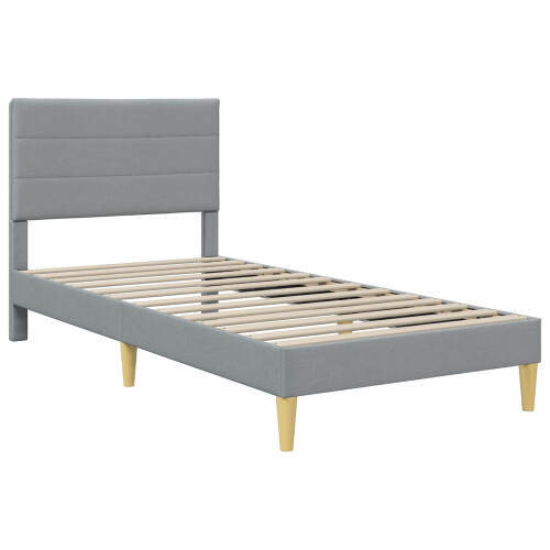 VidaXL vidaXL Bed Frame with Headboard Light Grey 90 x 190 cm Fabric 2