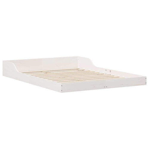 VidaXL vidaXL Bed Frame White 135 x 190 cm Solid Pine Wood 1