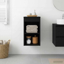 vidaXL Bathroom Cabinet In-between Black Oak 30 x 35 x 50 cm