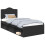 VidaXL vidaXL Bed Frame with Headboard Black 75 x 190 cm Solid Pine Wood 4