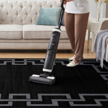 (2X7 Rug (60x220cm), Nico Black) Printed Geometric Short Pile Rug with Rubber Backing - Non Slip Modern Area Carpet