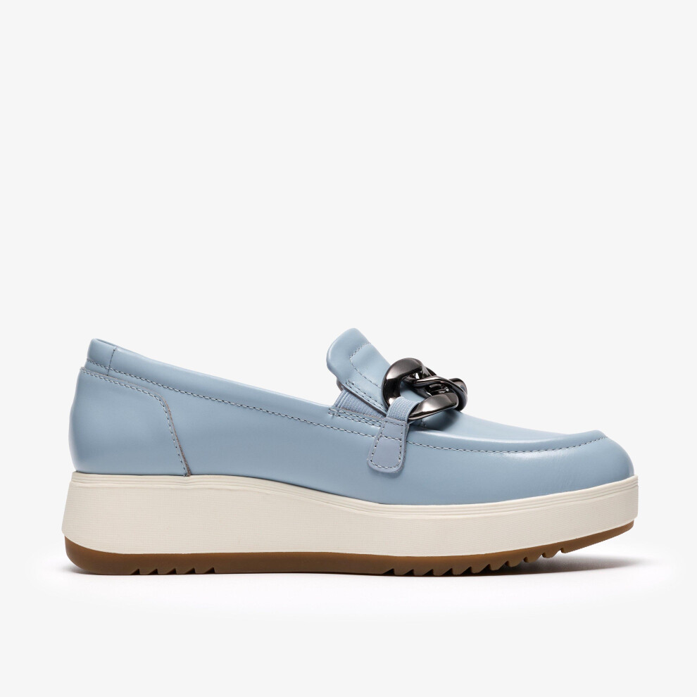 Clarks (Standard, 5.5 (Adults')) Zylah May Light Blue Lea