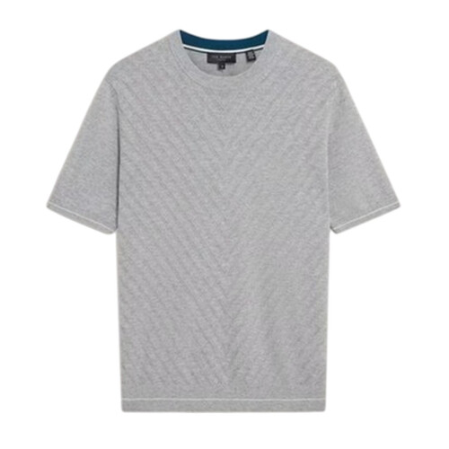 Ted Baker (XL, Light Grey) Ted Baker Mens Stitched T-Shirt