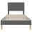 VidaXL vidaXL Bed Frame with Headboard Dark Grey 90 x 190 cm Fabric 3